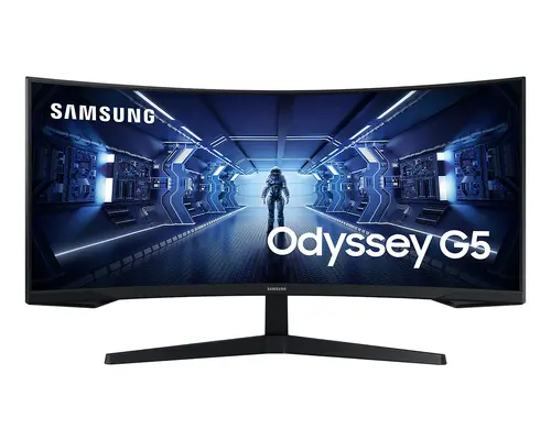 Монитор, Samsung LC34G55T, 34" CURVED VA, 1000R, 165 Hz, 1 ms MPRT, 21:9, 3440 x 1440, HDR10, 250 cd/m2, 2500:1 Contrast, Mega DCR, Eye Saver, Flicker Free, FreeSync Premium, Black Equalizer, Low Input Lag, DP 1.4, HDMI 2.0, Headphone, 178°/178°, Black