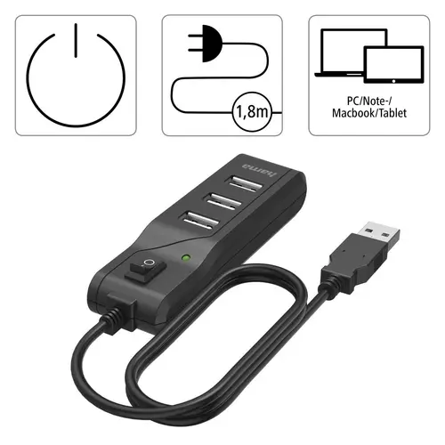 USB hub, 4 θυρών, HAMA-200118 - 4