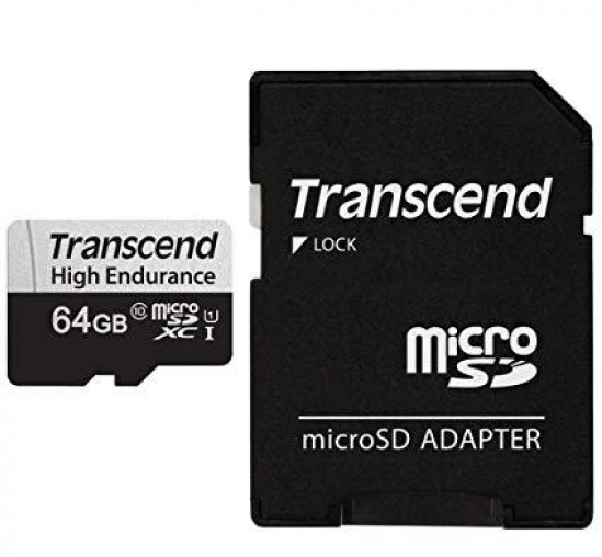 Памет, Transcend 64GB micro SD w/ adapter U1, High Endurance