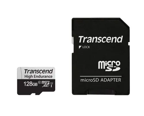 Μνήμη, Transcend 128GB micro SD με προσαρμογέα U1, High Endurance - 1