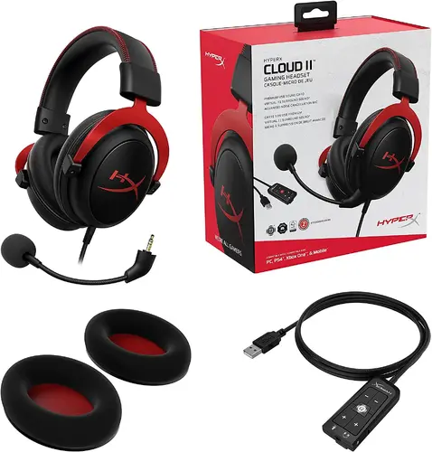 Геймърски слушалки HyperX Cloud II Red, Микрофон, Черно/Червено - image 5