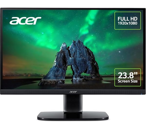 Монитор, Acer KA242YAbmiix, 23.8" VA LED, 1ms(VRB), ZeroFrame, FreeSync, 100M:1, 250 cd/m2, 1920x1080, VGA, 2xHDMI, Speakers 2Wx2, Audio in/out, Tilt,VESA, Black