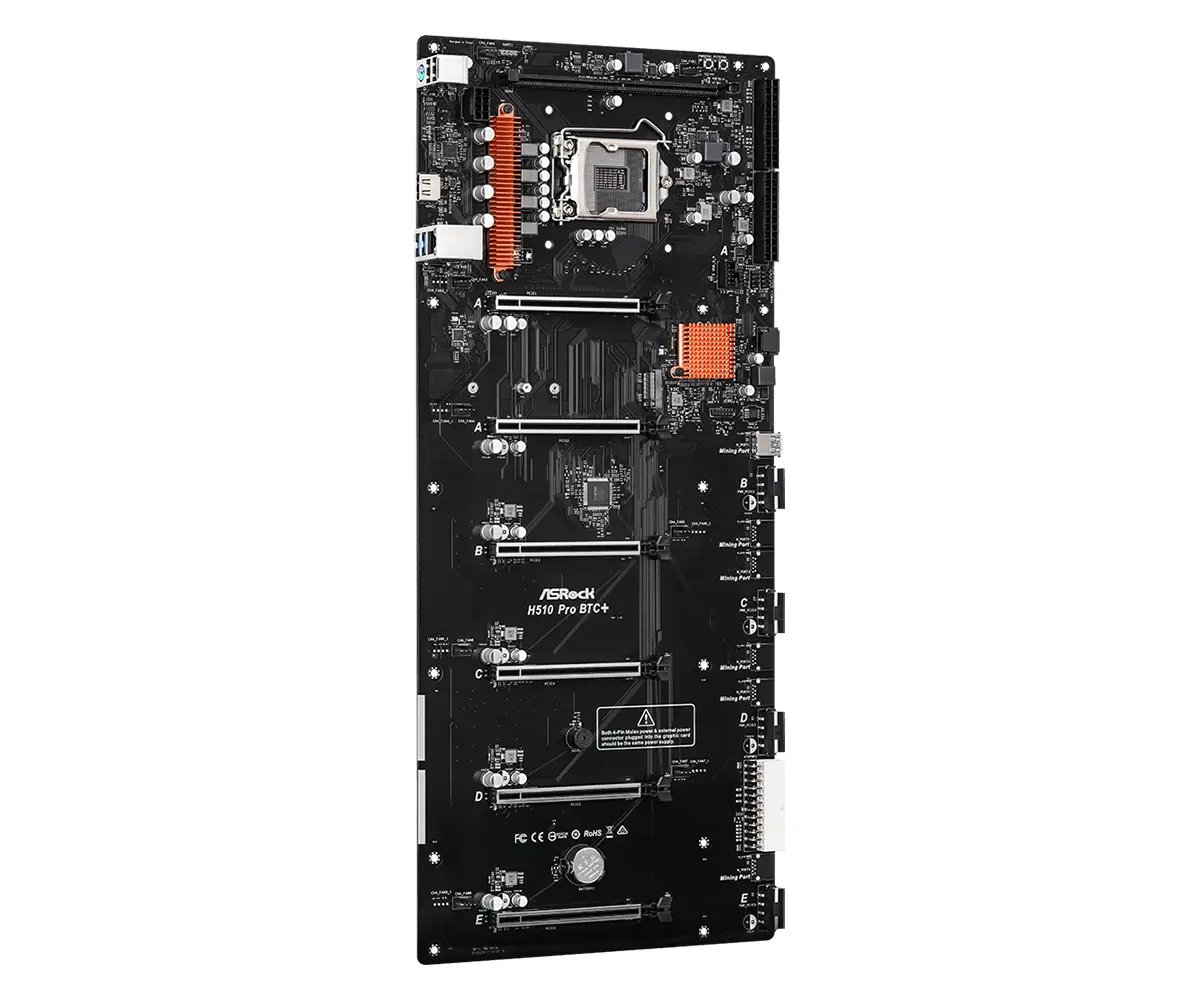 Дънна платка ASRock H510 Pro BTC+, LGA1200, 6 PCIe 3.0 x16, 1 Mining Port - image 3