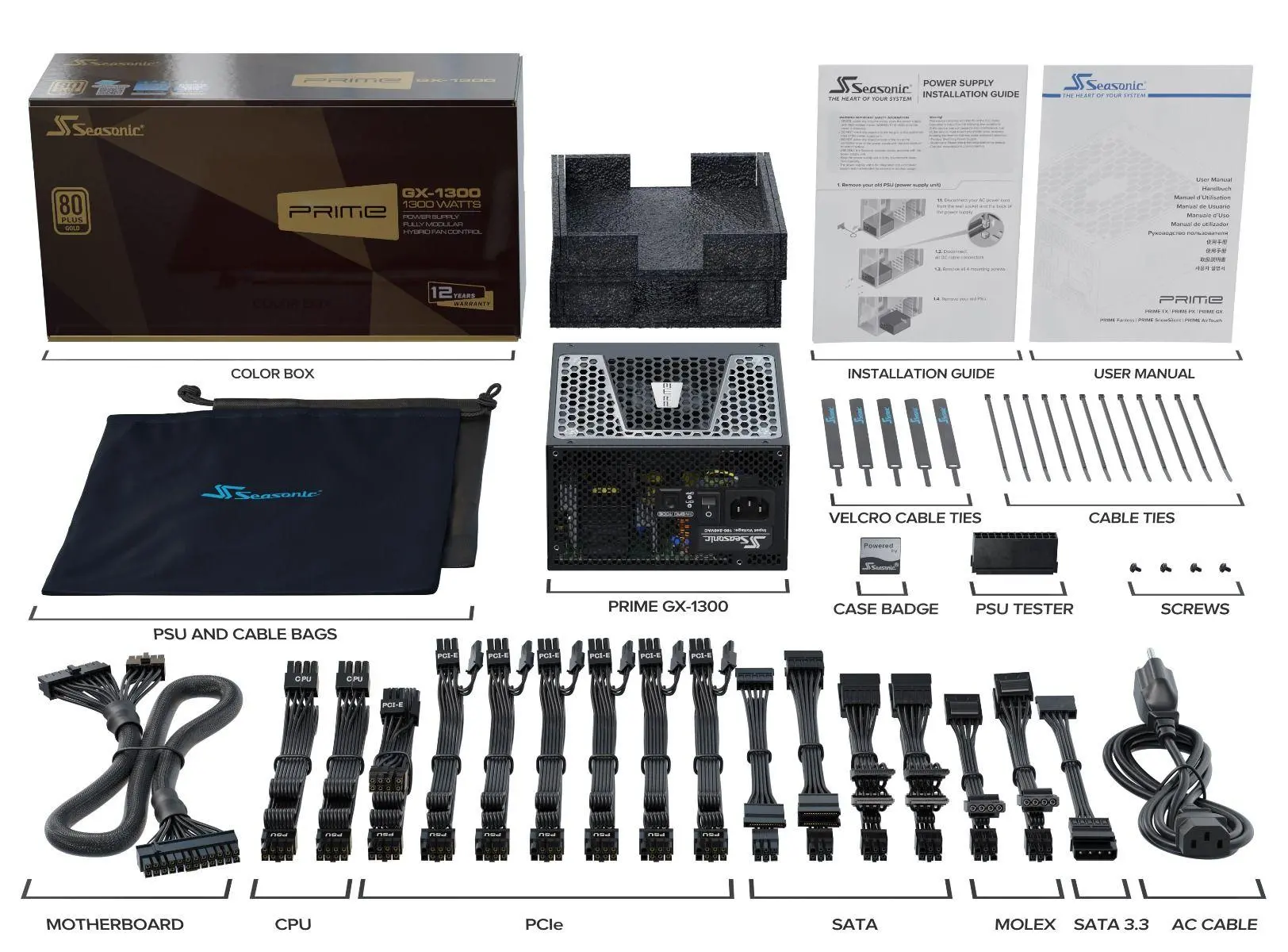 Захранващ блок Seasonic PRIME GX-1300, 1300W, 80+ GOLD - image 7