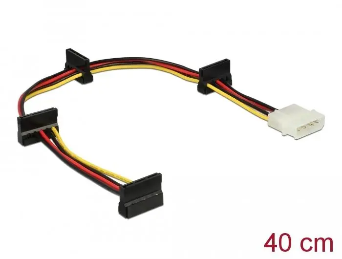 Кабел Power Molex 4 Pin > 4 x SATA 15 Pin, 40cm - image 1