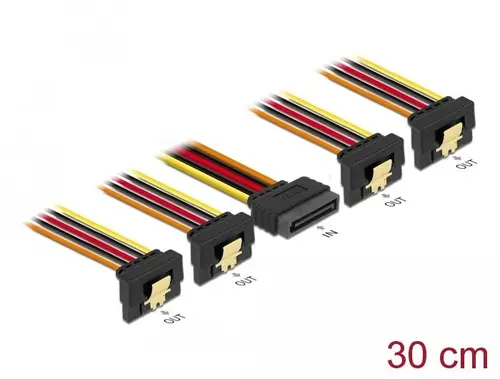 Кабел Power SATA - 4 x SATA 15 Pin, 30cm - image 2