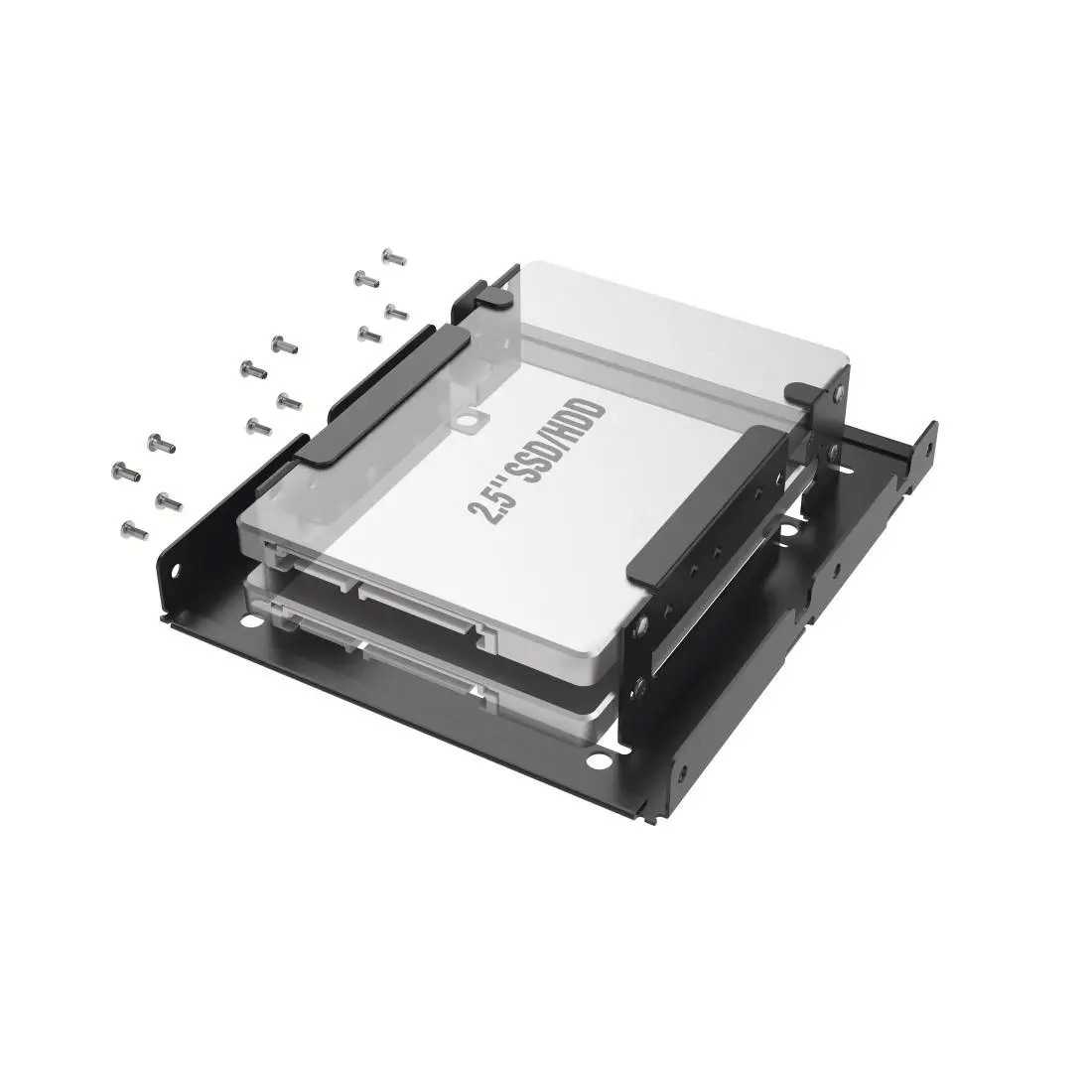 Cadru pentru hard disk HAMA, 2 x 2.5" SSD și HDD în slot HDD 3.5", Negru - image 1
