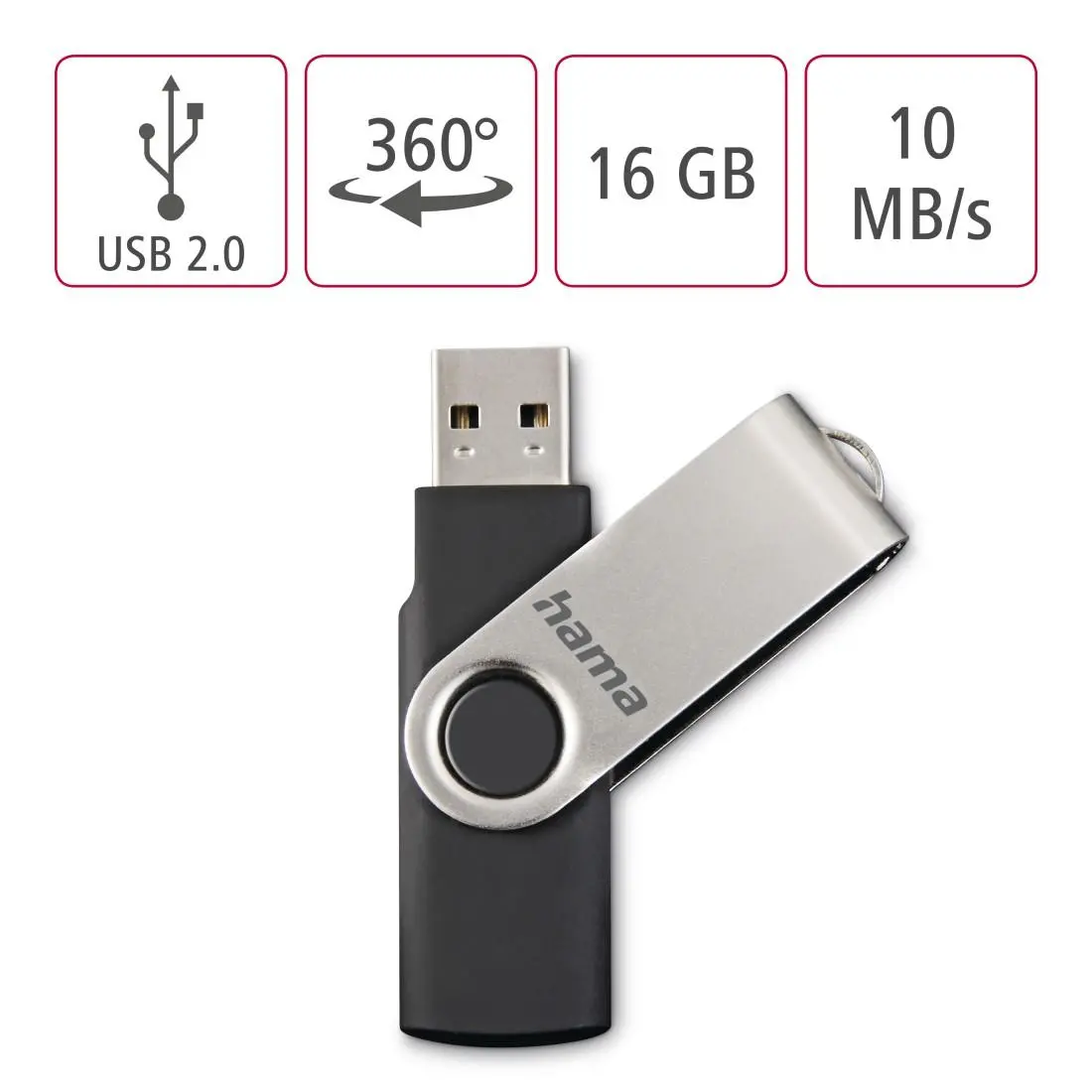USB μνήμη Rotate, 16GB, HAMA-94175 - image 2