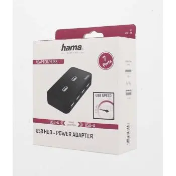 USB hub, 7 θυρών, με τροφοδοσία, HAMA-200123 - image 2