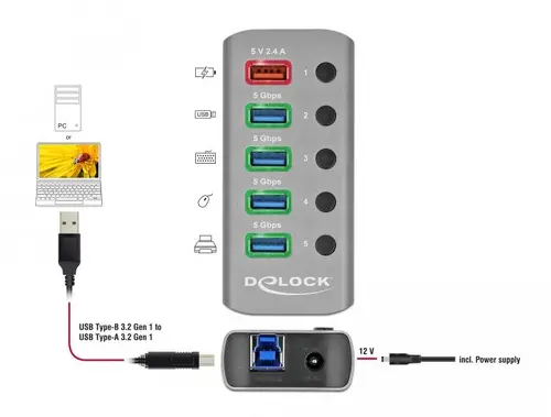 USB Хъб, 4 порта, DELOCK-63262 - image 3