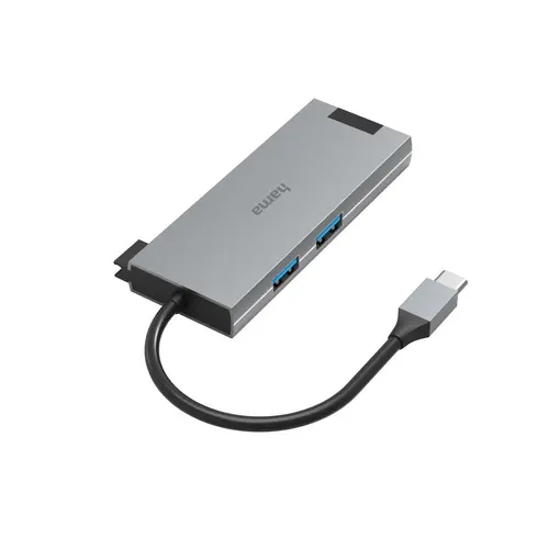 USB-C хъб, 5-портов, 2 x USB-A, 1 x USB-C, 1 x HDMI, 1х LAN, Сив - image 2