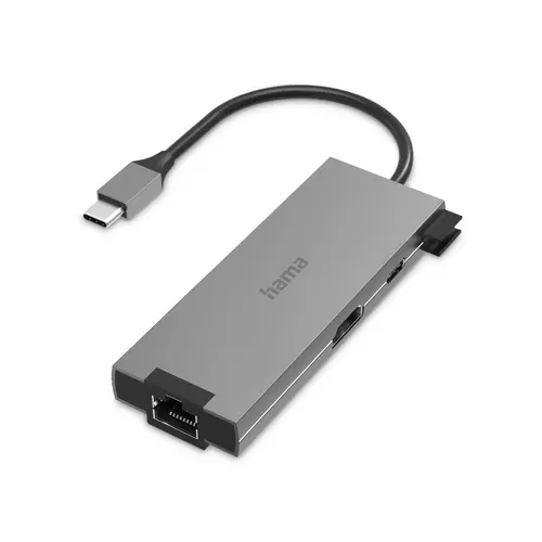 USB-C хъб, 5-портов, 2 x USB-A, 1 x USB-C, 1 x HDMI, 1х LAN, Сив - image 3