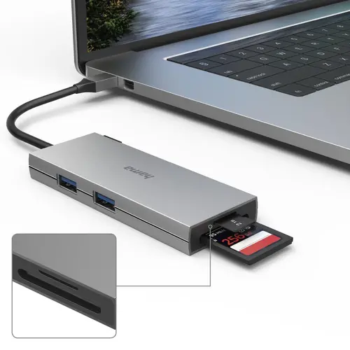 Hub cu 6 porturi USB-C, 2 x USB-A, USB-C, HDMI, SD, microSD - 5