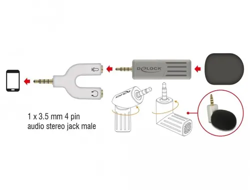 Μικρόφωνο DeLock 65893, Για smartphone/tablet, 65893 - 6