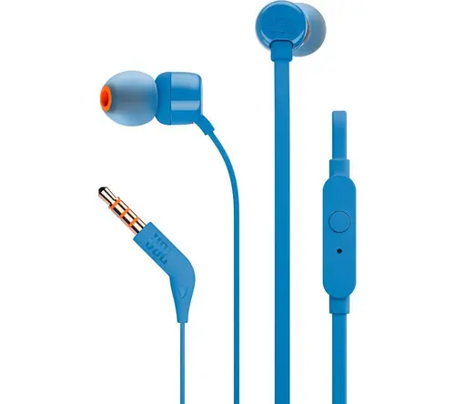 Слушалки JBL T110, In Ear, Син