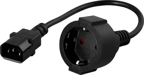 Cablu PowerWalker IEC 10A C14/ schuko (20cm) - 1
