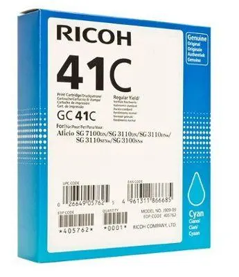 Cerneală gel RICOH GC41C, 2200 de pagini, Cyan