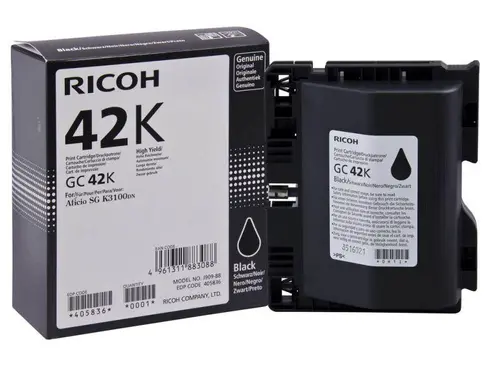Cerneală gel RICOH GC42K, 10000 copii , Negru - 1