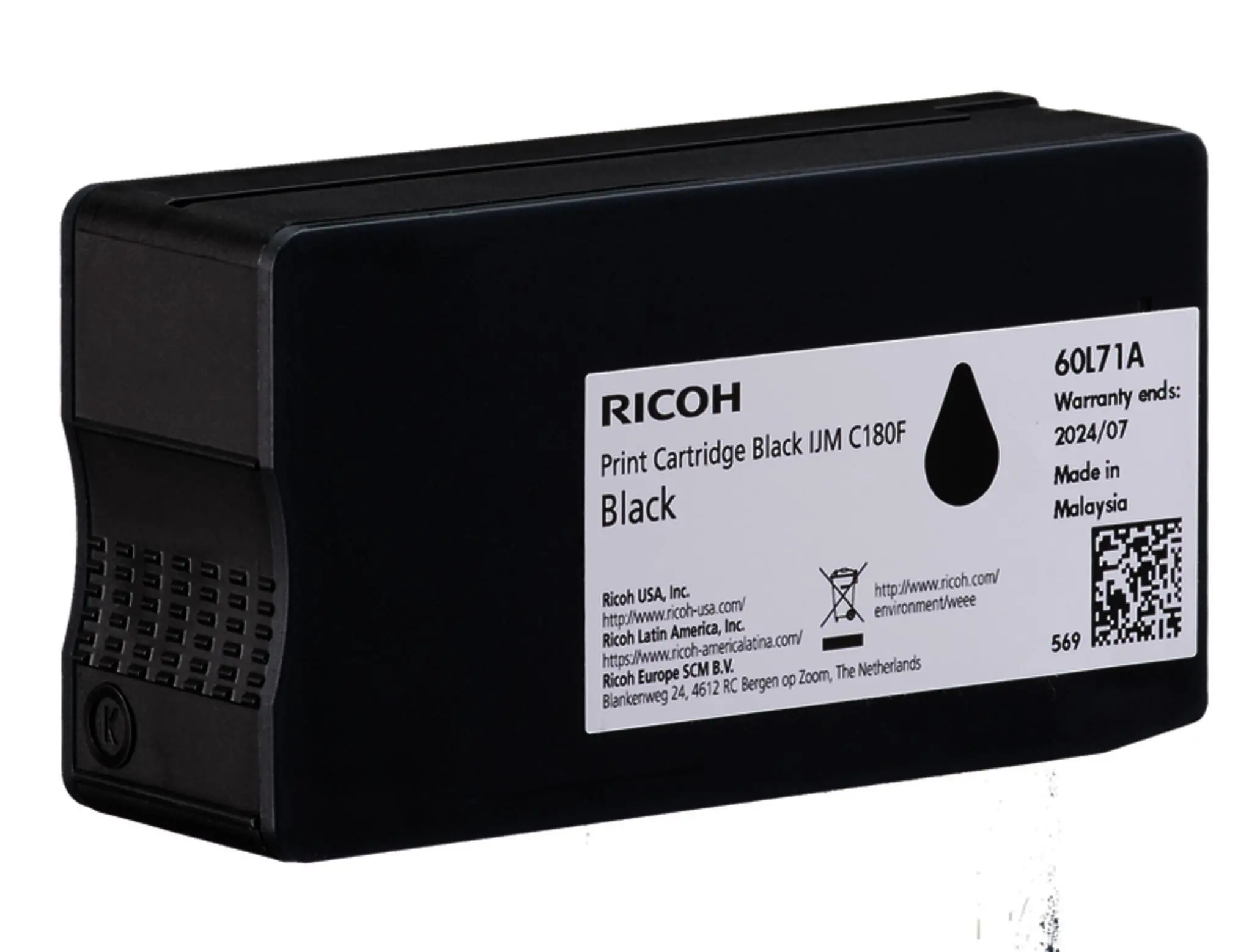 Κασέτα μελανιού RICOH IJM C180F, 2000 σελίδες, μαύρο