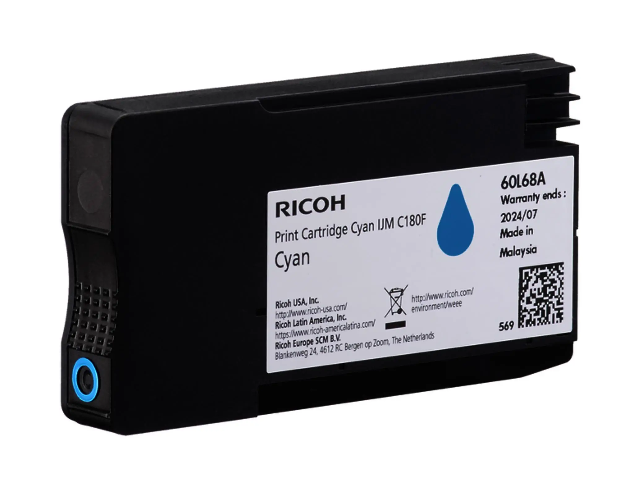 Κασέτα μελανιού RICOH IJM C180F, 1600 σελίδες, κυανό