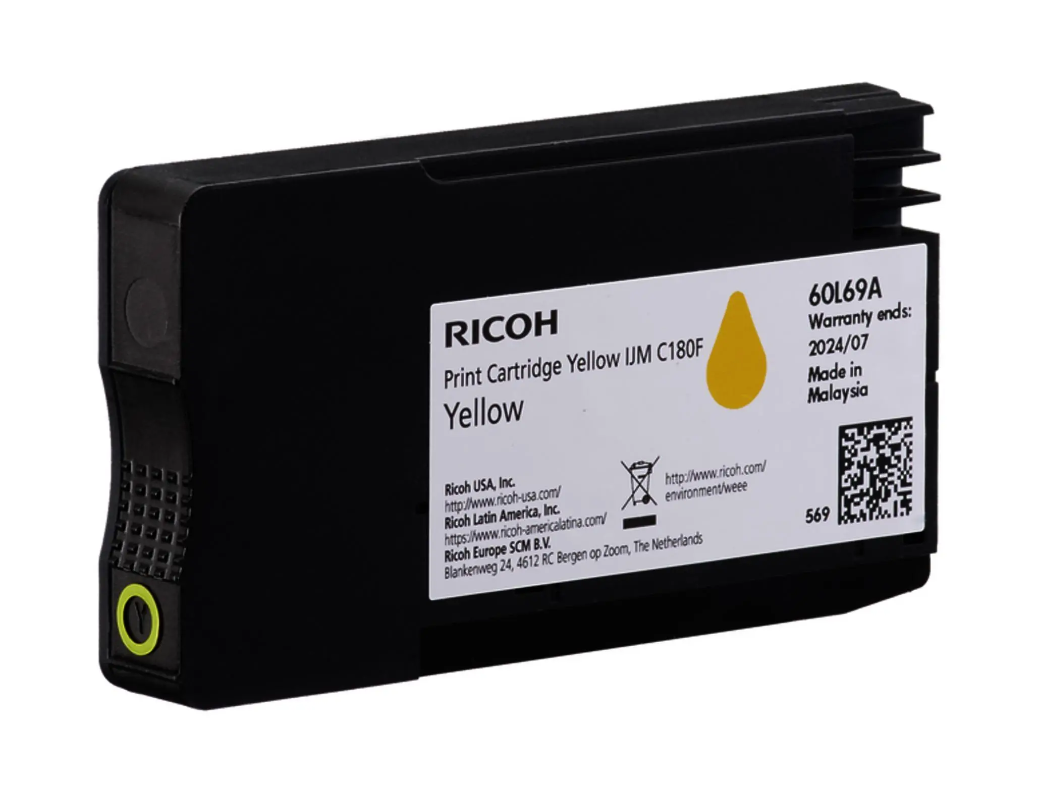 Κασέτα μελανιού RICOH IJM C180F, 1600 σελίδες, κίτρινο