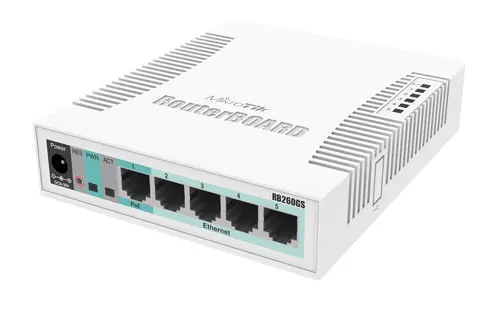 Switch MikroTik RB260GS CSS106-5G-1SR2, 10/100/1000Mbit, 128 KB, PoE, SwOS - 1
