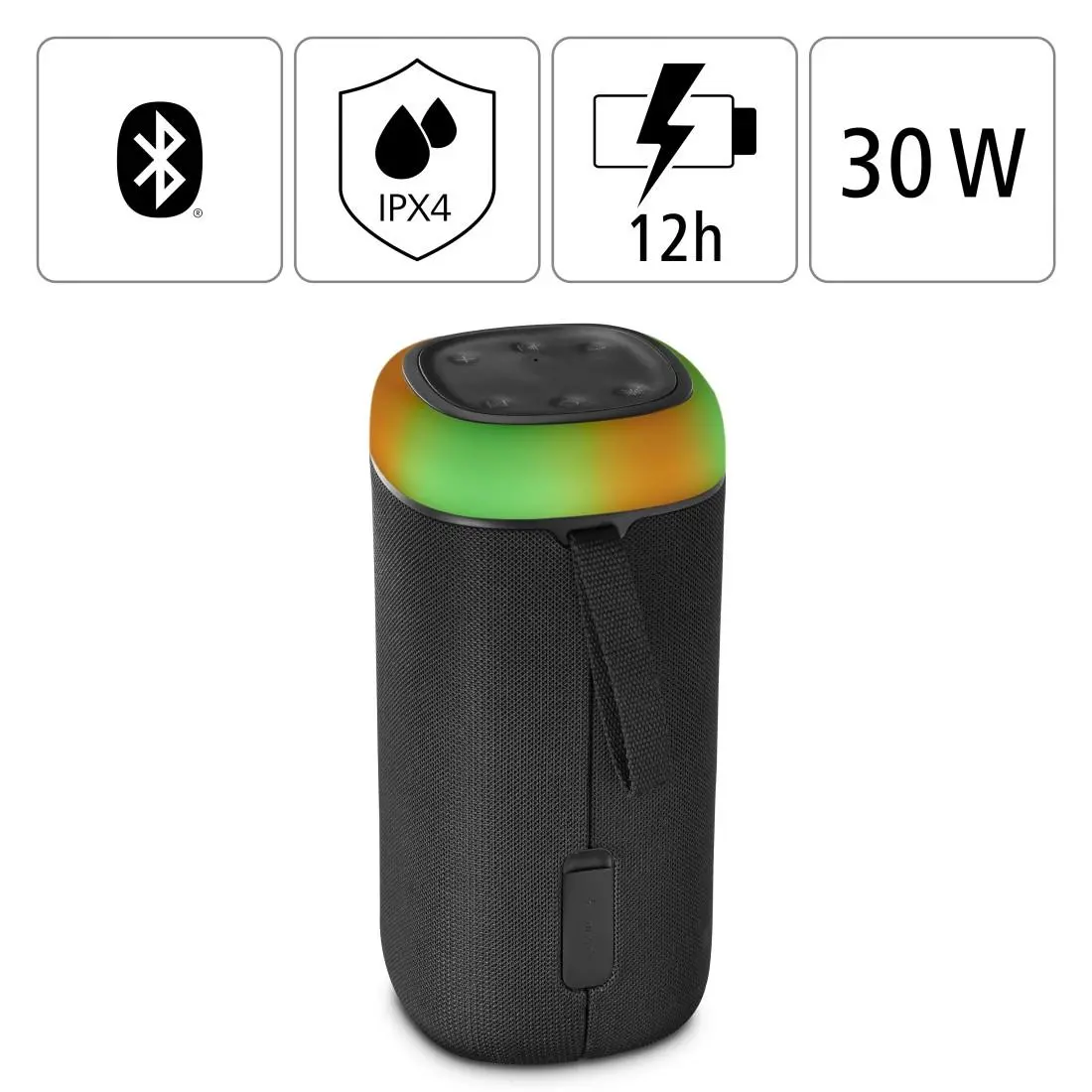 Блутут колонка HAMA Shine 2.0, 30W, LED, Защита от вода, Черна, 188228 - image 5