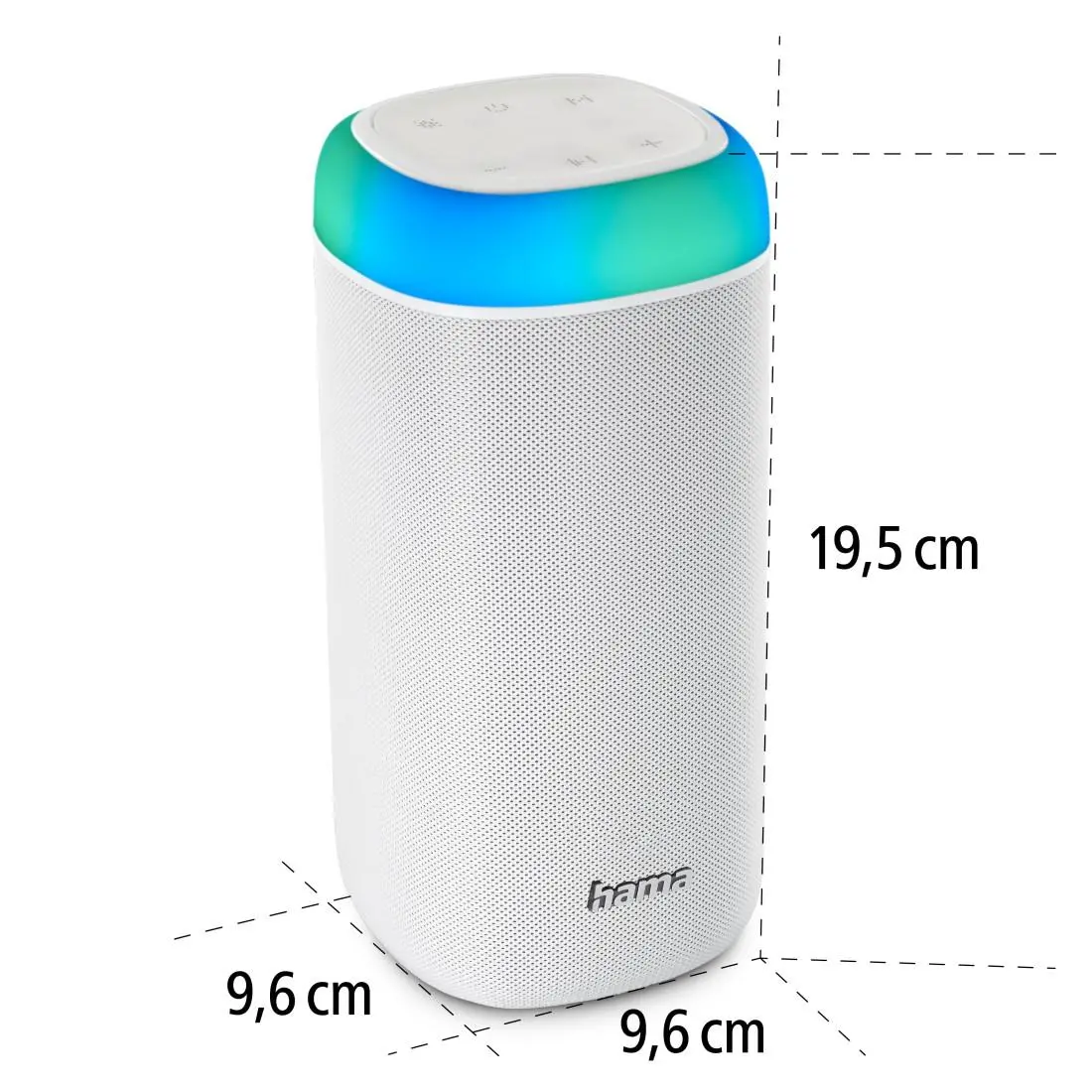 Блутут мобилна колонка HAMA Shine 2.0, 30W, LED, Защита от вода, Бял, 188229 - image 8