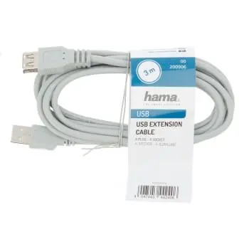 Удължителен кабел HAMA, USB-A женско - USB-A мъжко, 3 м, Стандарт - image 2