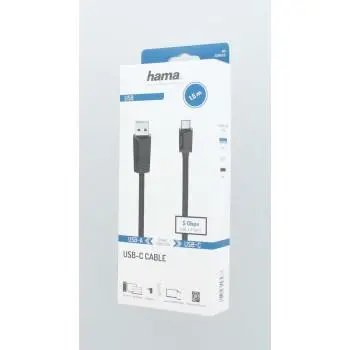 Кабел HAMA USB-C мъжко-USB- A 3.2 Gen.1 мъжко , 5Gbit/s, 1.5 м., Черен - image 1