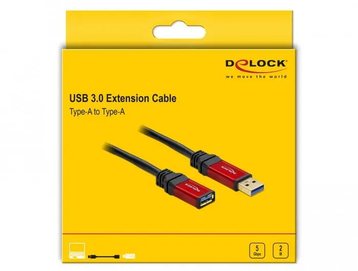 Καλώδιο προέκτασης Delock USB-A αρσενικό - USB-A θηλυκό, 2 μ, Premium, Θωρακισμένο, Μαύρο - image 3