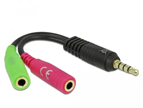 Διαχωριστής ήχου Delock, 3.5mm jack αρσενικό - 2 x 3.5 mm jack θηλυκό, 10cm - 1
