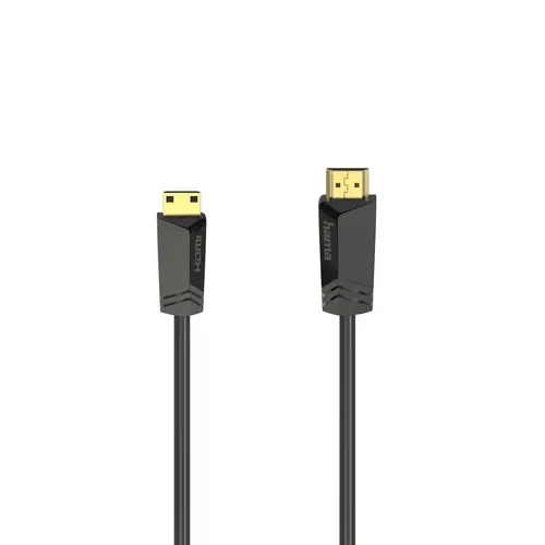 Καλώδιο HAMA, HDMI αρσενικό - mini HDMI αρσενικό, 1.5 μ, Επιχρ. connectors, Μαύρο - 1