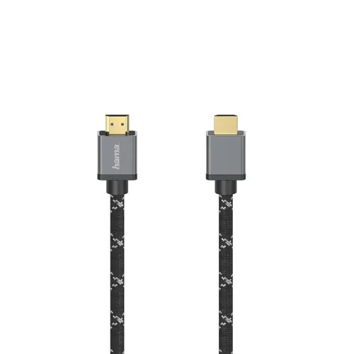 Кабел HAMA Ultra HD, HDMI мъжко - HDMI мъжко, 8K, 48GB/s, Метал, 1 м, Позл. конектори, Черен - image 1