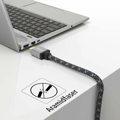 Кабел HAMA Ultra HD, HDMI мъжко - HDMI мъжко, 8K, 48GB/s, Метал, 1 м, Позл. конектори, Черен - image 3