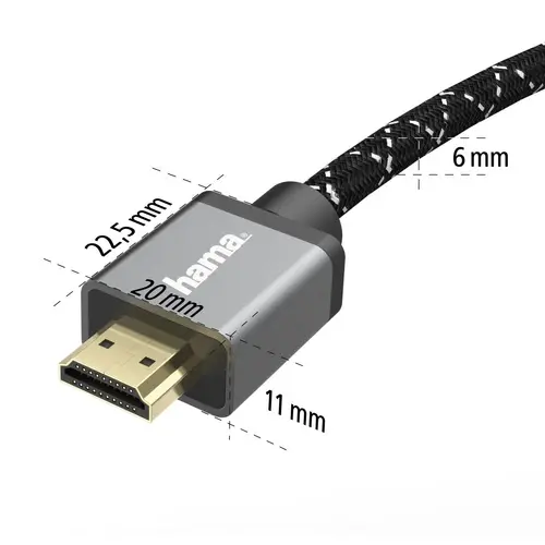 Кабел HAMA Ultra HD, HDMI мъжко - HDMI мъжко, 8K, 48GB/s, Метал, 1 м, Позл. конектори, Черен - image 5