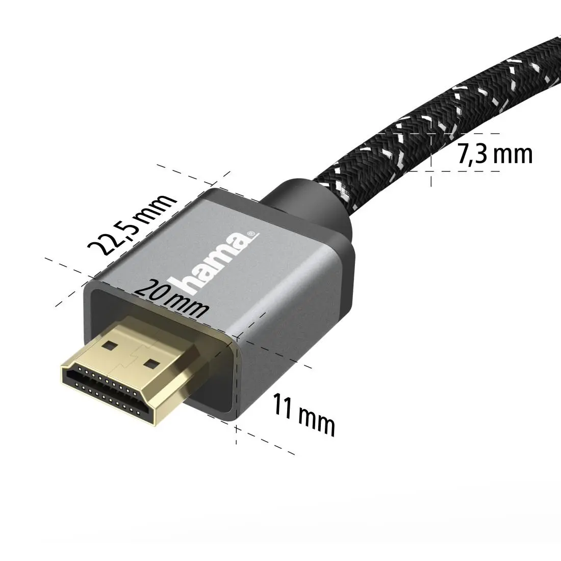 Кабел HAMA Ultra HD, HDMI мъжко - HDMI мъжко, 8K, 48GB/s,метал, 3 м, Позл. конектори, Ethernet, Черен - image 5