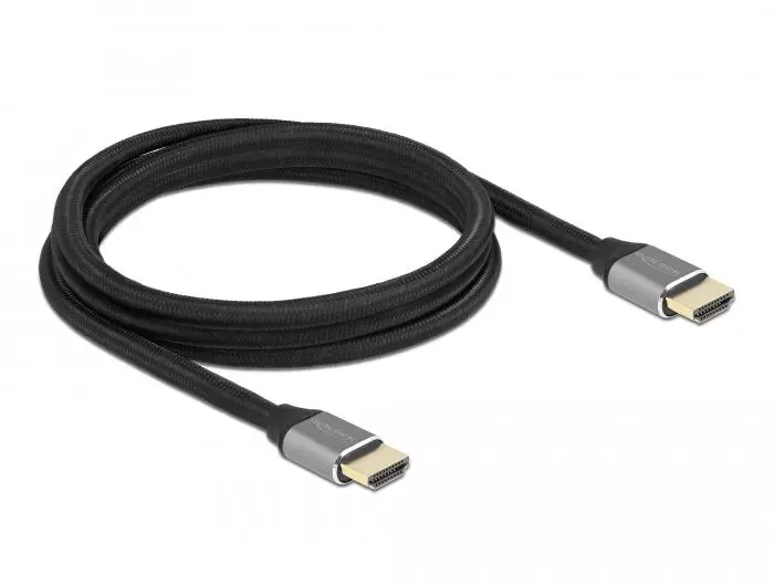 Καλώδιο Delock Ultra High Speed, HDMI αρσενικό - HDMI αρσενικό, 48 Gbit/s, 8K 60 Hz, 2 m, Γκρι