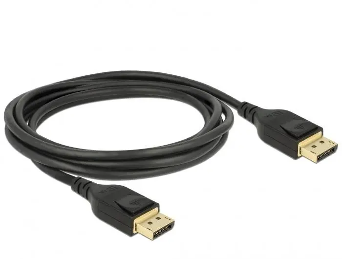 Кабел Delock DisplayPort мъжко - DisplayPort мъжко, 2.0м, 8K 60 Hz, Черен