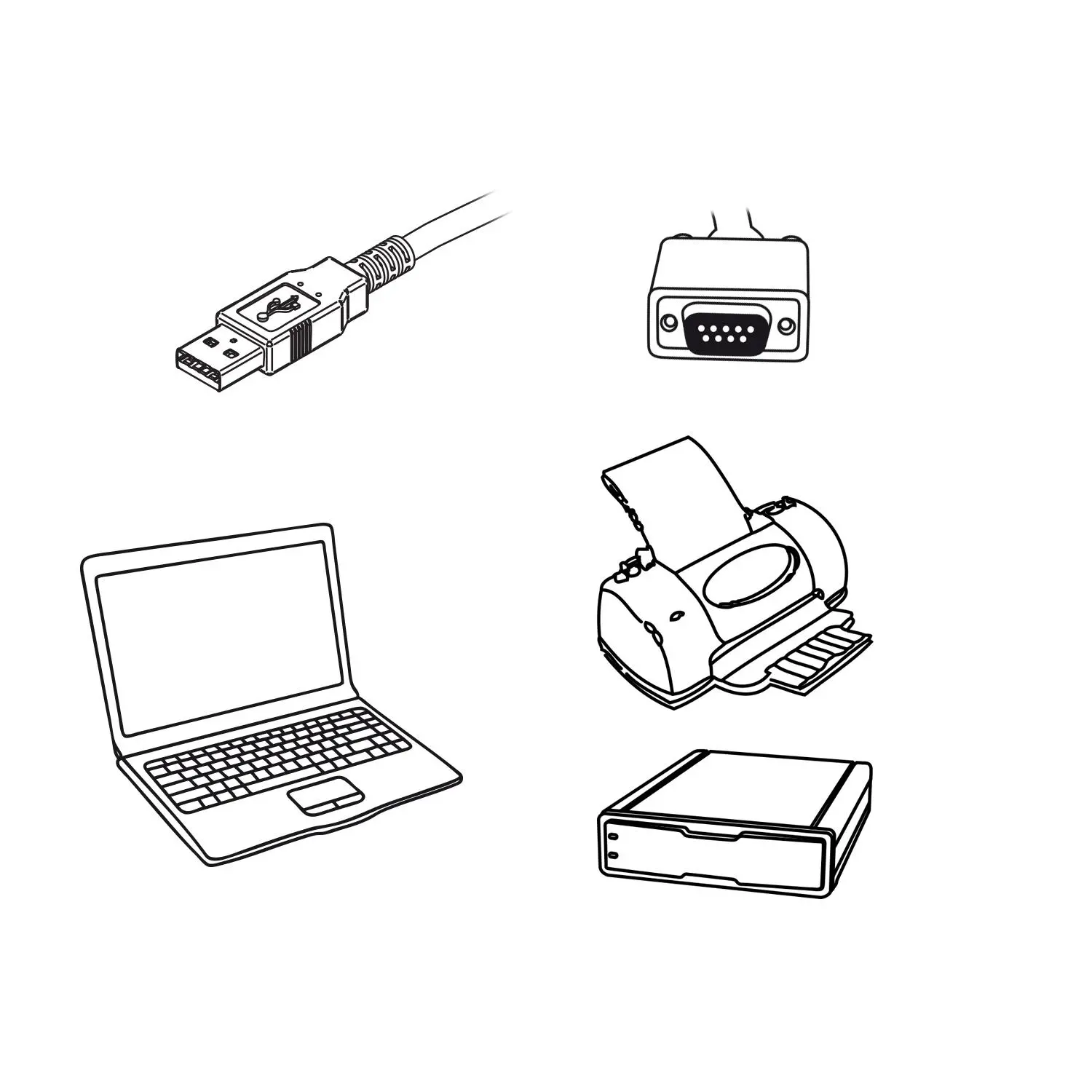 Конвертор Ewent USB - RS232 9 пин мъжко, Черен - image 2