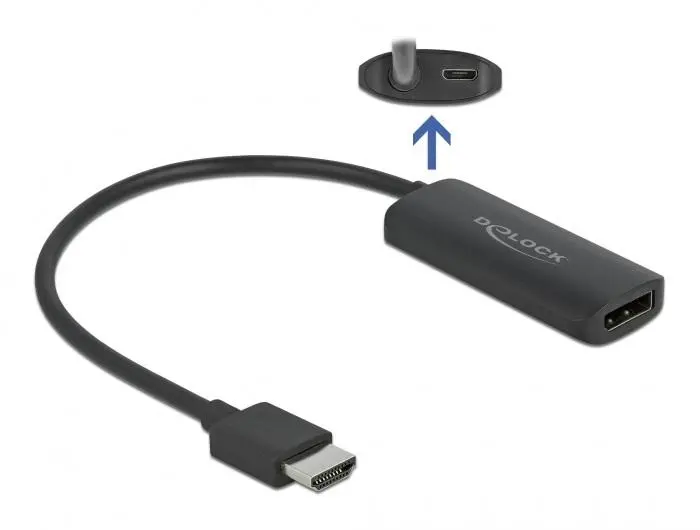Αντάπτορας Delock 63206, HDMI-A αρσενικό - DisplayPort θηλυκό, 4K 60 Hz, Μαύρο