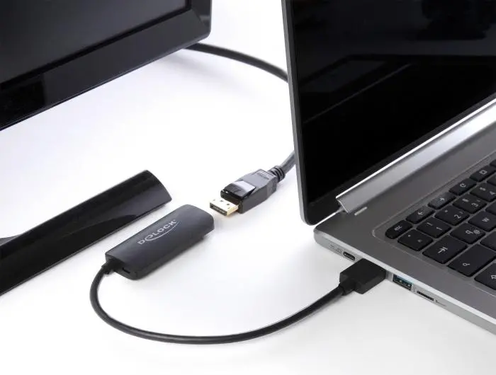 Адаптер Delock 63206, HDMI-A мъжко - DisplayPort женско, 4K 60 Hz, Черен - image 3