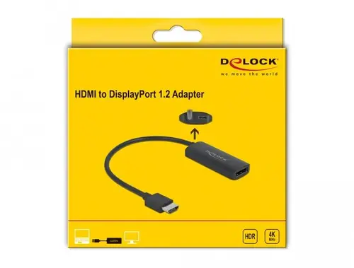 Адаптер Delock 63206, HDMI-A мъжко - DisplayPort женско, 4K 60 Hz, Черен - image 4