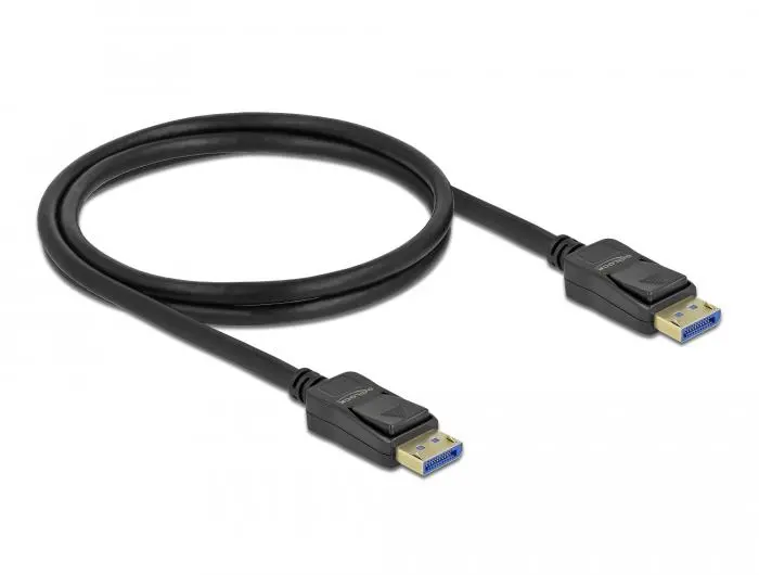 Cablu Delock DisplayPort 2.0 tată - DisplayPort tată, 1.0m, 10K, 54 Gb/s, Negru