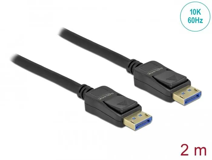 Кабел Delock DisplayPort 2.0 мъжко - DisplayPort мъжко, 2.0м, 10K, Черен - image 1