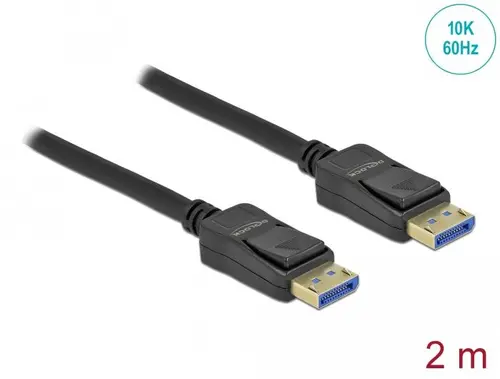 Кабел Delock DisplayPort 2.0 мъжко - DisplayPort мъжко, 2.0м, 10K, Черен - image 1