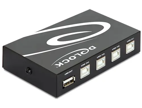 Διακόπτης Delock Χειροκίνητος, 4 x θύρες USB 2.0, Μαύρος - 2