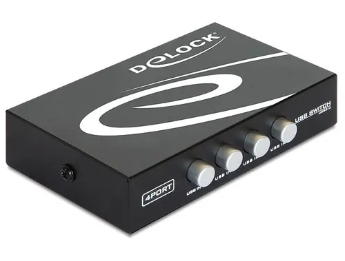 Διακόπτης Delock Χειροκίνητος, 4 x θύρες USB 2.0, Μαύρος - 1