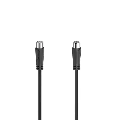 Cablu de antenă HAMA, Coaxial tată - Coaxial mamă, 1.5m, 90dB, Negru - 1