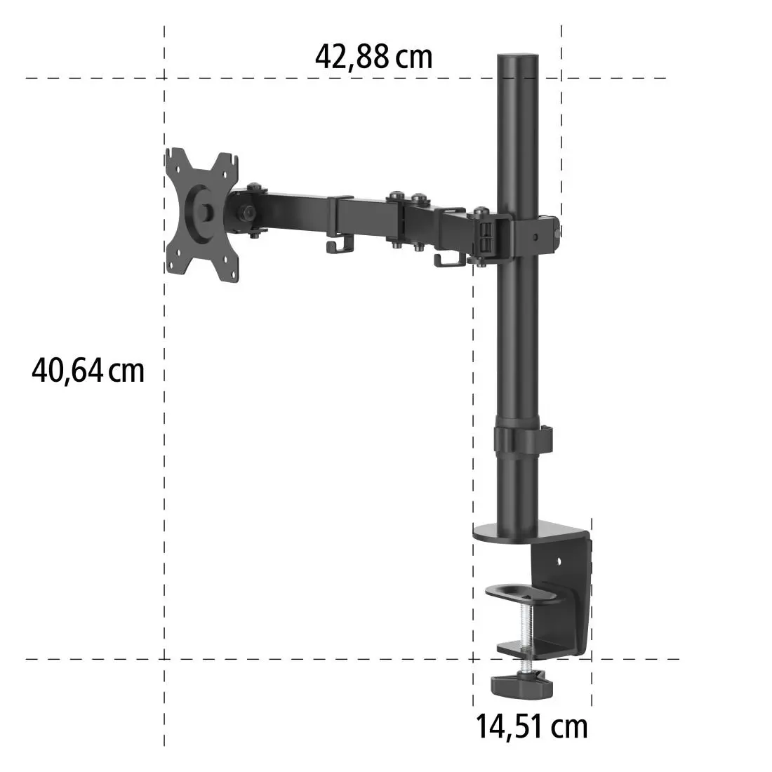 Стойка за монитор за бюро HAMA Регулируема, 13" - 32", 10 кг, Swivel/Tilt, Черен - image 5